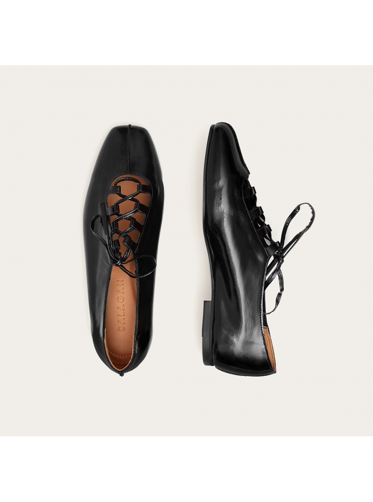 Roma baleriny, czarny połysk | Balagan Studio