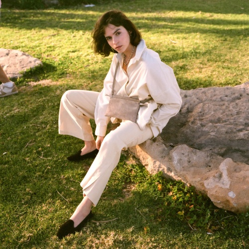 Shuk Bag S, grey velvet | Balagan Studio