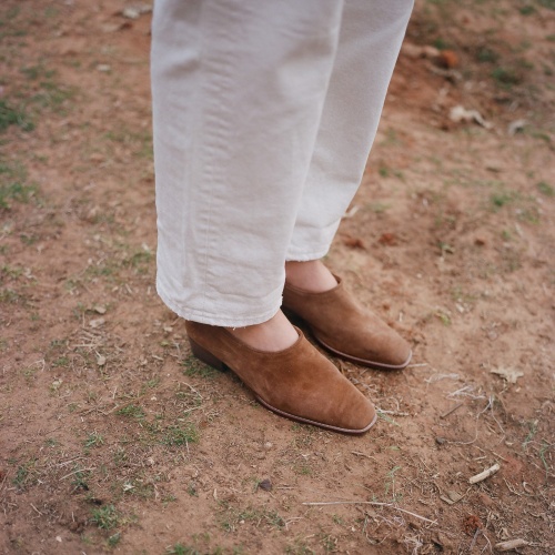 Vincent półbuty, karmelowy welur| Balagan Studio