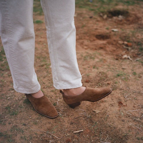 Vincent półbuty, karmelowy welur| Balagan Studio