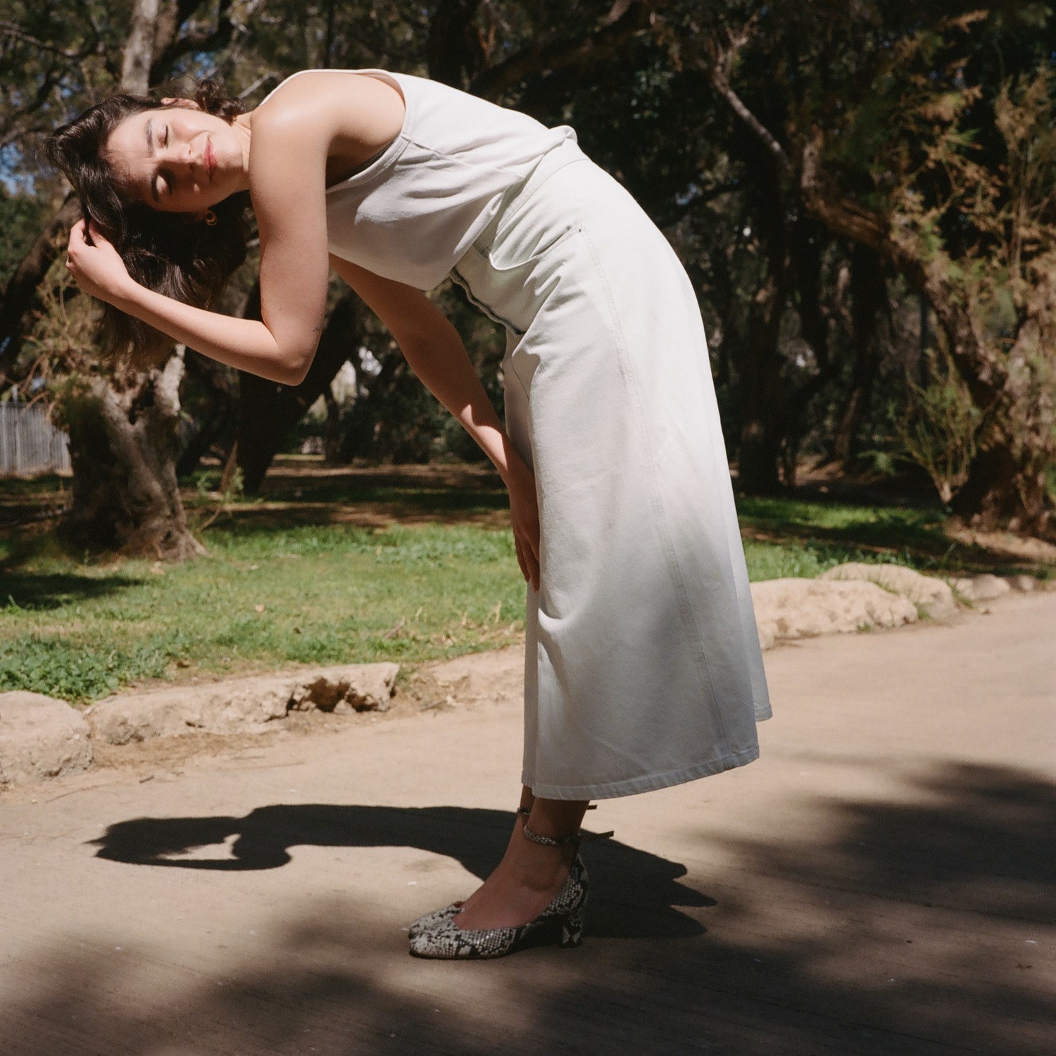 Sira Heels, off white python pattern | Balagan Studio
