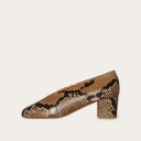 Leilot Heels, brown python pattern