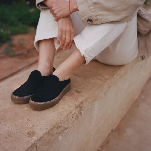Kulit moccasins, black velvet | Balagan Studio