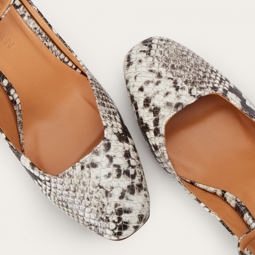 Sira Heels, off white python pattern | Balagan Studio