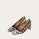 Simone Heels, off white python pattern