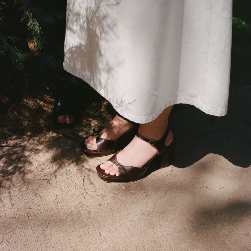 Vivienne sandały, mahoniowy| Balagan Studio