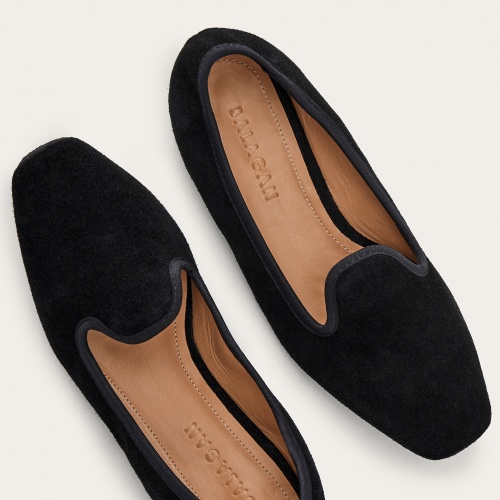 Mademoiselle loafers, black velvet | Balagan Studio