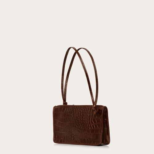 Suzanne Bag M, brown croco | Balagan Studio