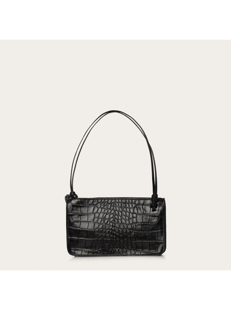 Suzanne Bag M, black croco