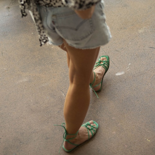 Amfi sandały, jaskrawy zielony | Balagan Studio