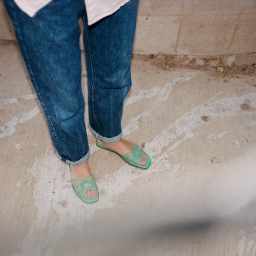 Amfi sandały, jaskrawy zielony | Balagan Studio