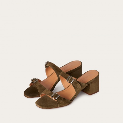 Amalfi Sandals, olive velvet | Balagan Studio
