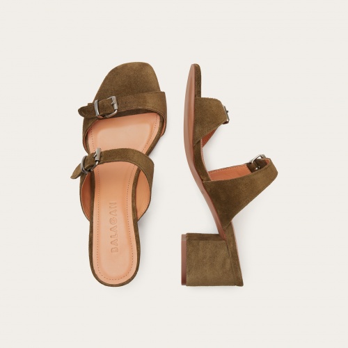 Amalfi Sandals, olive velvet | Balagan Studio