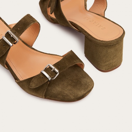 Amalfi Sandals, olive velvet | Balagan Studio