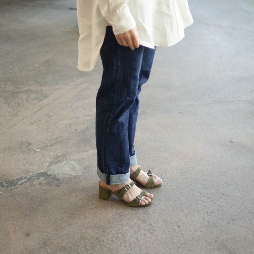 Amalfi Sandals, olive velvet | Balagan Studio