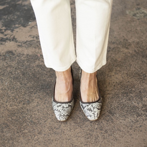 Simone Heels, off white python pattern | Balagan Studio