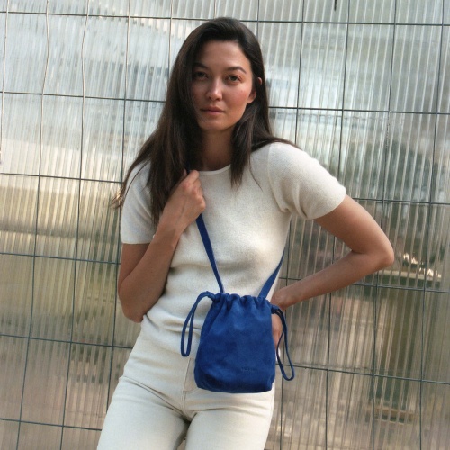 Dima torebka S, chabrowy welur | Balagan Studio