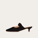Vera Slides, black suede OUTLET