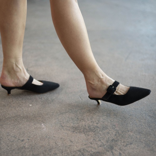 Vera Slides, black suede | Balagan Studio