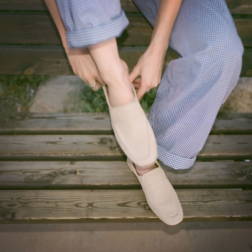 Enzo loafersy, jasny nubuk | Balagan Studio