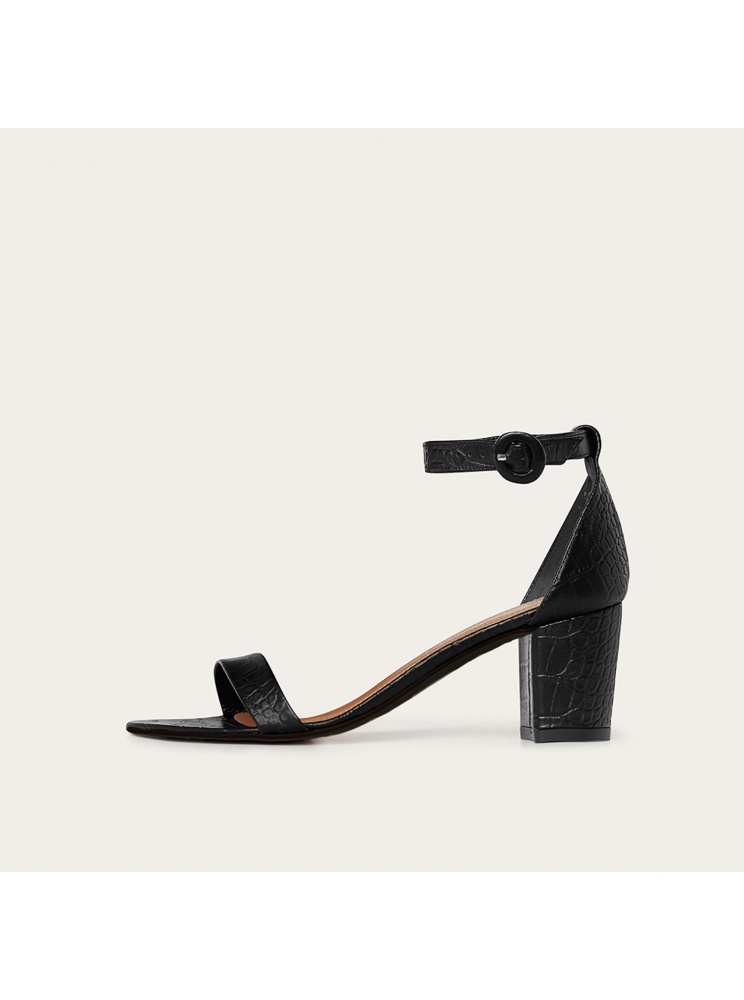 Ulam Sandals, black croco | Balagan Studio