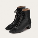 Victoria Boots, black croco