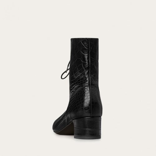 Victoria Boots, black croco OUTLET | Balagan Studio