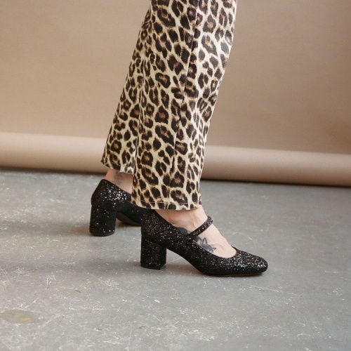 Dora High Heels, black glitter | Balagan Studio