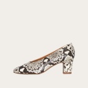 Dvora Heels, off white python pattern