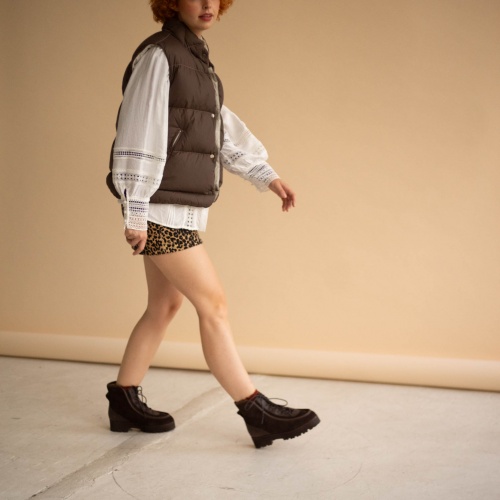 Junko Boots, dark chocolate velvet | Balagan Studio