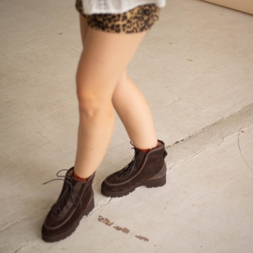 Junko Boots, dark chocolate velvet | Balagan Studio
