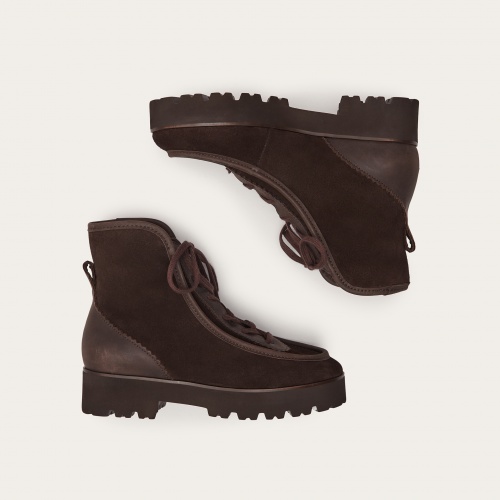 Junko Boots, dark chocolate velvet | Balagan Studio