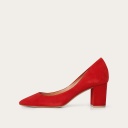 Migdal High Heels, red suede