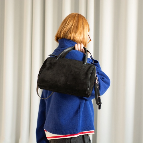 Sofia Bag L, black suede | Balagan Studio