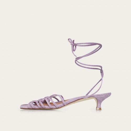 Amfi kitten Sandals, lavender suede | Balagan Studio