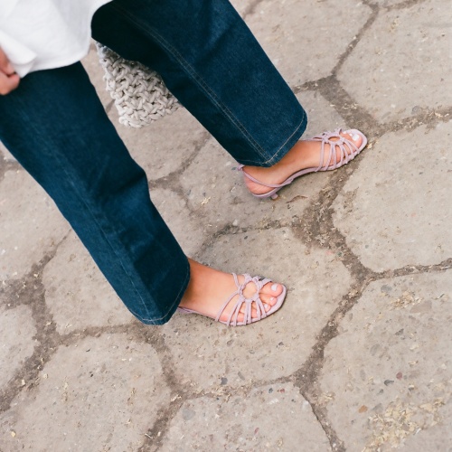 Amfi kitten Sandals, lavender suede | Balagan Studio