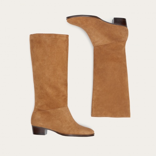 Martha high boots, caramel velvet | Balagan Studio
