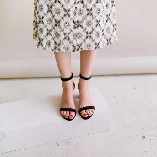 Ulam sandały, czarny zamsz | Balagan Studio