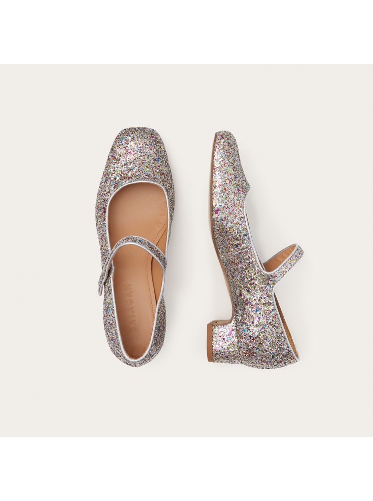 Dora Low Heel Pumps, Konfetti | Balagan Studio