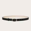 Belt with a round buckle, black