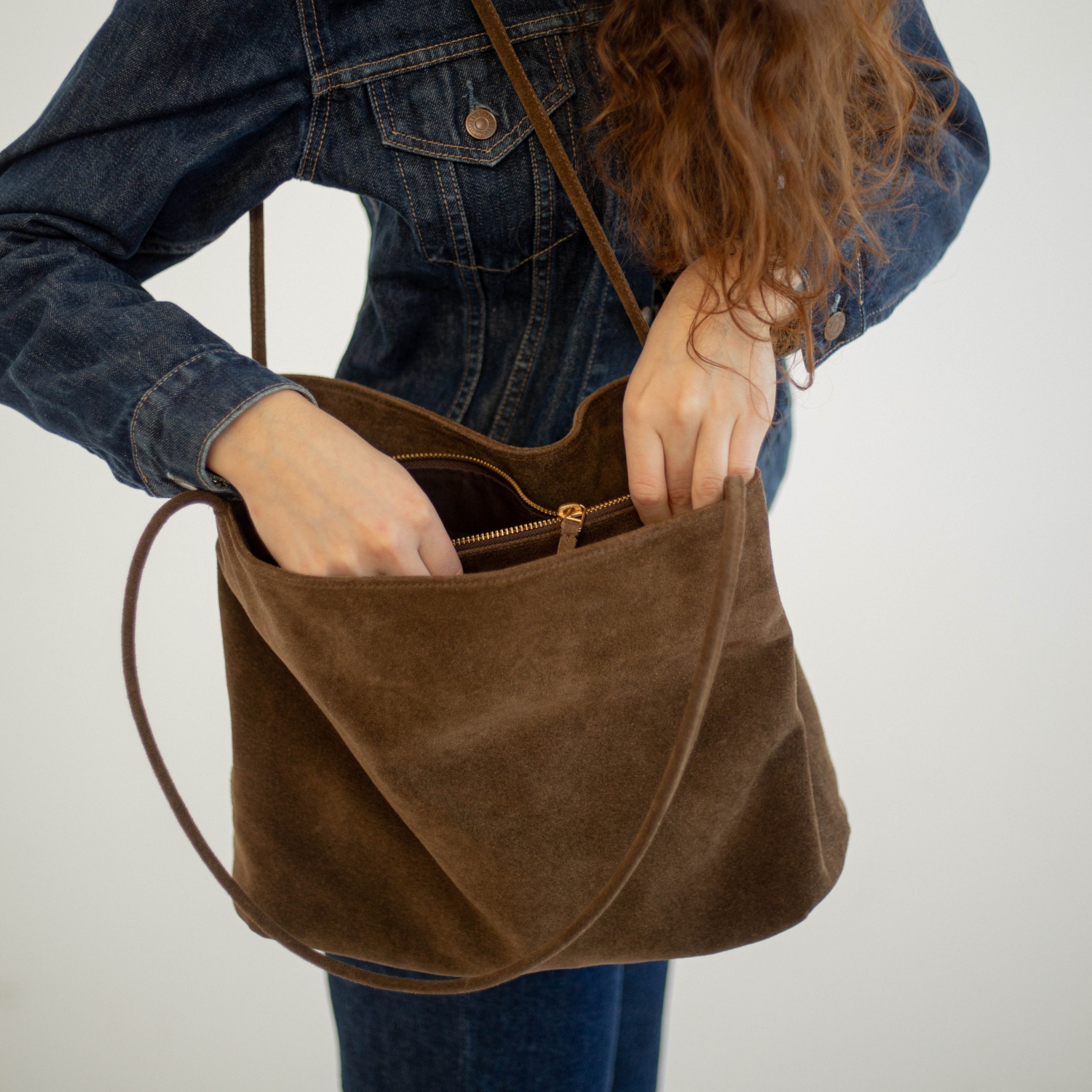 Eva Bag L, mokka velvet