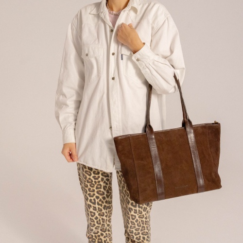 Sal Tote Bag Horizontal XL, dark chocolate velvet | Balagan Studio