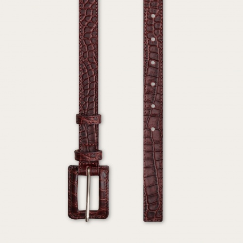 Belt with a coated buckle, bordo croco | Balagan Studio