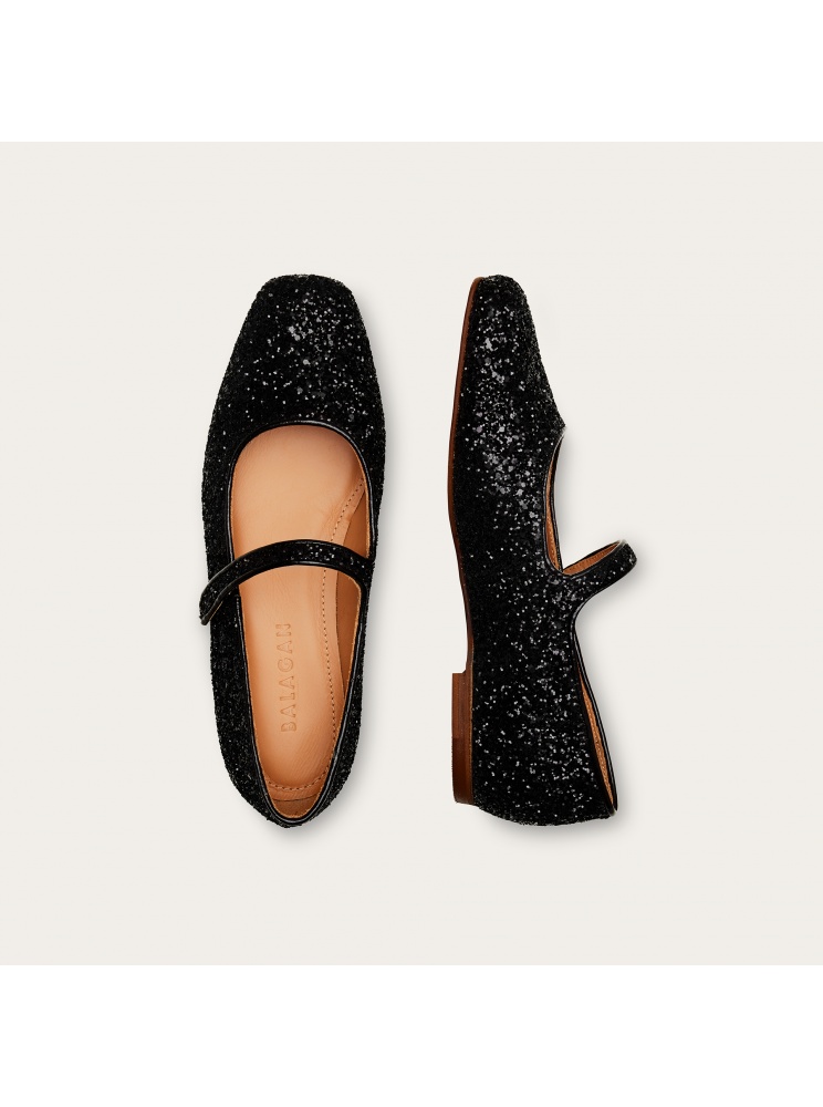 Pass Ballerinas, Schwarz-Glitzer | Balagan Studio