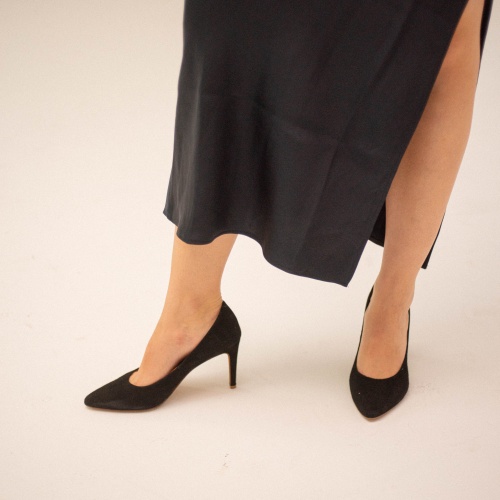 Rita high heels, black suede | Balagan Studio