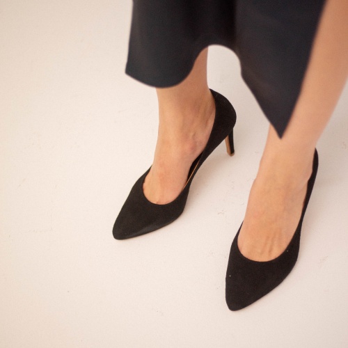 Rita high heels, black suede | Balagan Studio