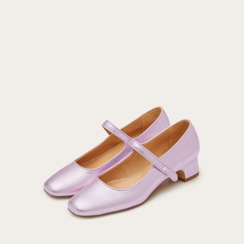 Dora Low Heels, metallic pink | Balagan Studio