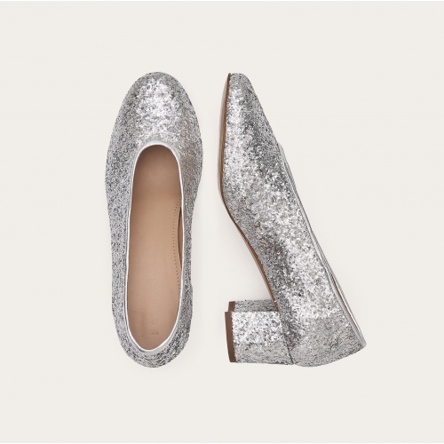 Leilot Heels, silver glitter | Balagan Studio