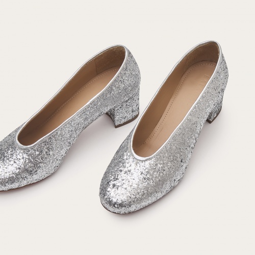 Leilot Heels, silver glitter | Balagan Studio