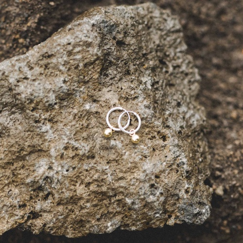 Hoop Earrings with a ball | Balagan Studio